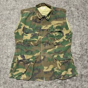 USMC Woodland Camo Tactical Vest Size Large Used - Excellent